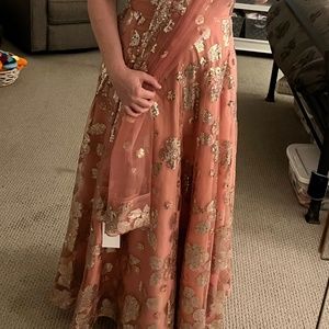 The Saree Room PETAL AZALEA SKIRT and matching DUPATTA